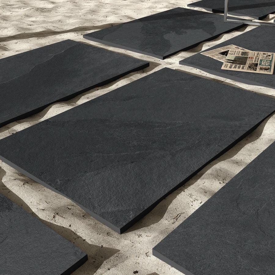 Brazilian black slate porcelain paving slabs