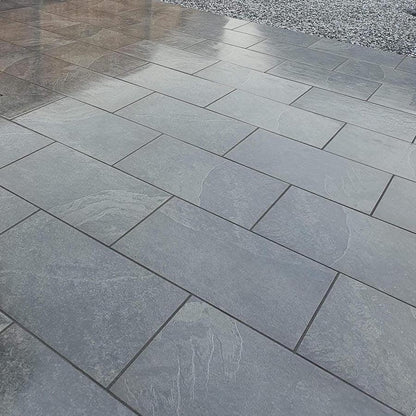 Brazilian black slate porcelain paving slabs