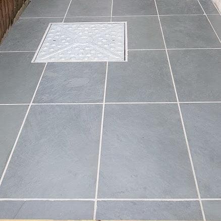 grey slate paving patio