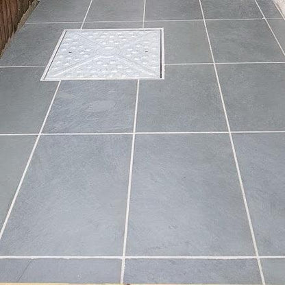 grey slate paving patio