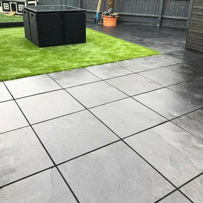 paving slabs 600 x 600, black limestone