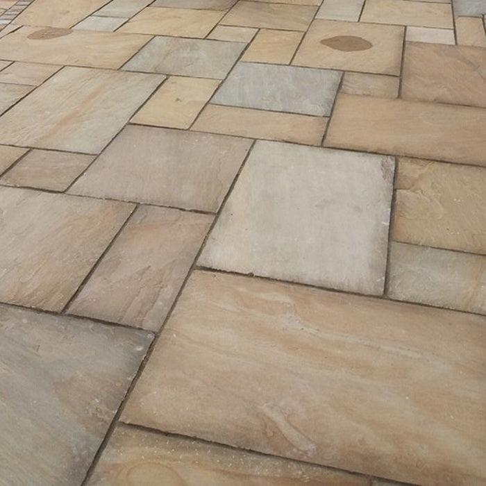 Rippon Buff Sandstone Paving Slabs 900x600 22mm Cal. £26.00/m2 - Paving Slabs UK