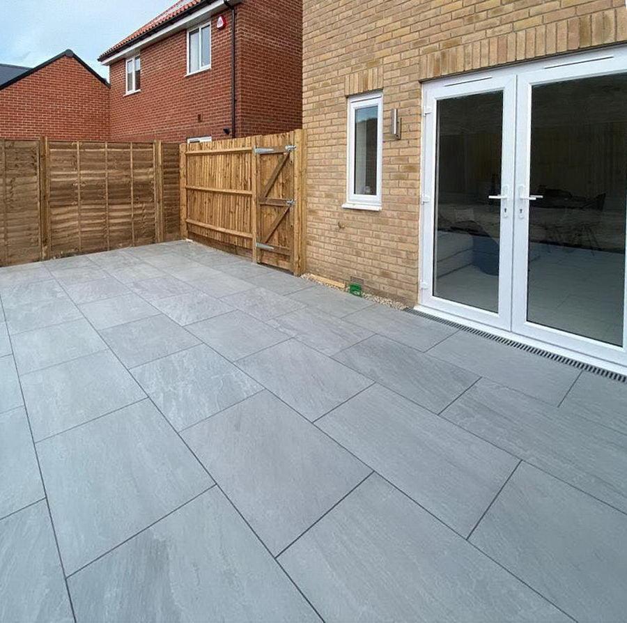 Kandla grey porcelain paving slabs