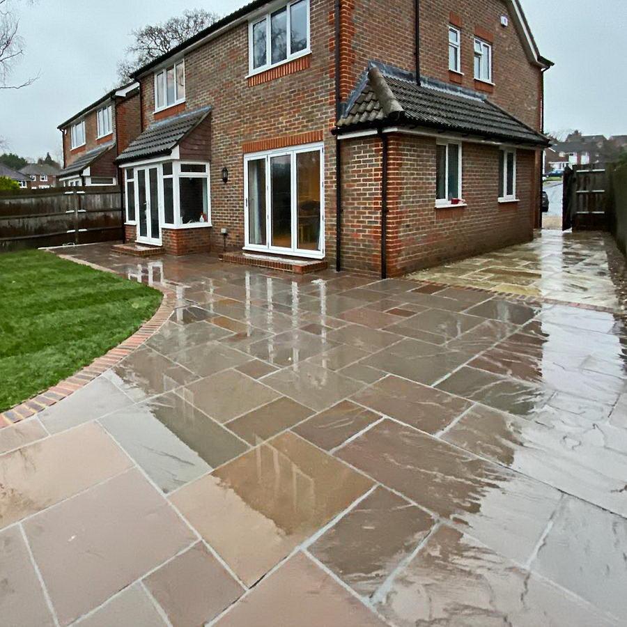 Raj green sandstone patio