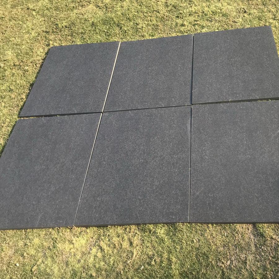 black basalt porcelain paving slabs