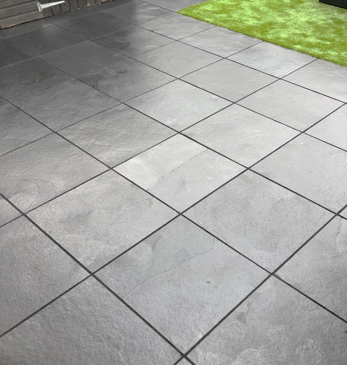 black limestone paving slabs 600 x 600