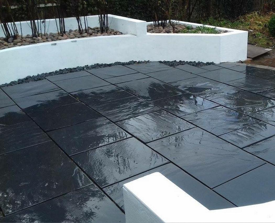 black slate paving