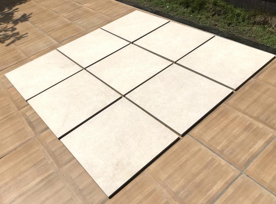 cream porcelain paving slabs