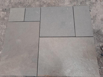 dove grey limestone paving mixed sizes