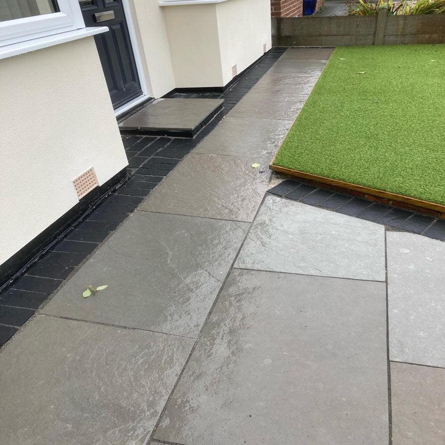 grey limestone paving