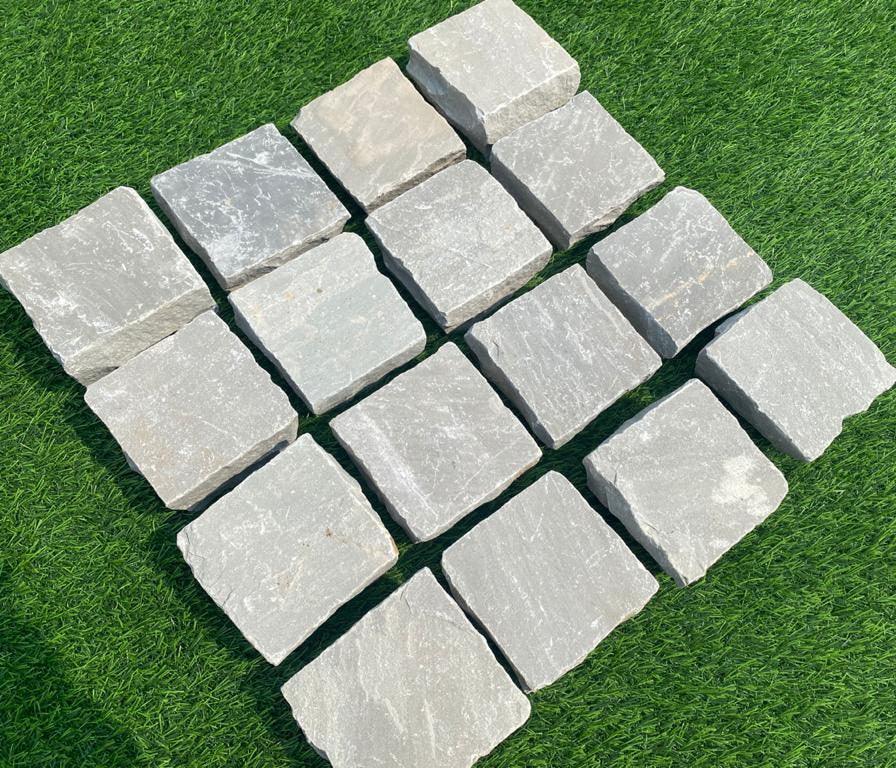 Kandla grey sandstone setts cobbles