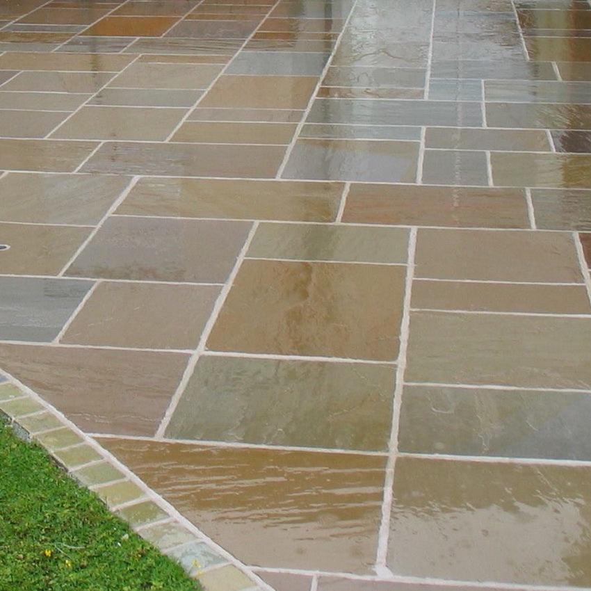 Raj green sandstone paving