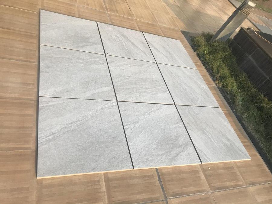 grey porcelain paving slabs