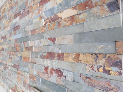 multicolour slate cladding split face tiles