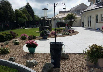 silver granite paving