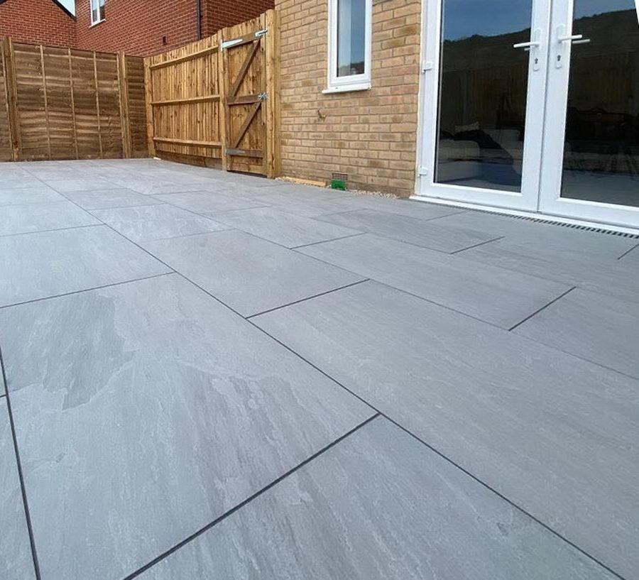 Kandla grey porcelain paving slabs