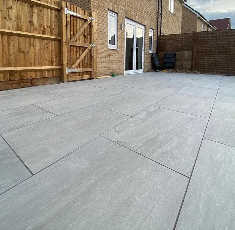 Kandla grey porcelain paving slabs