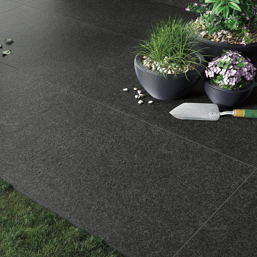 porcelain paving black basalt