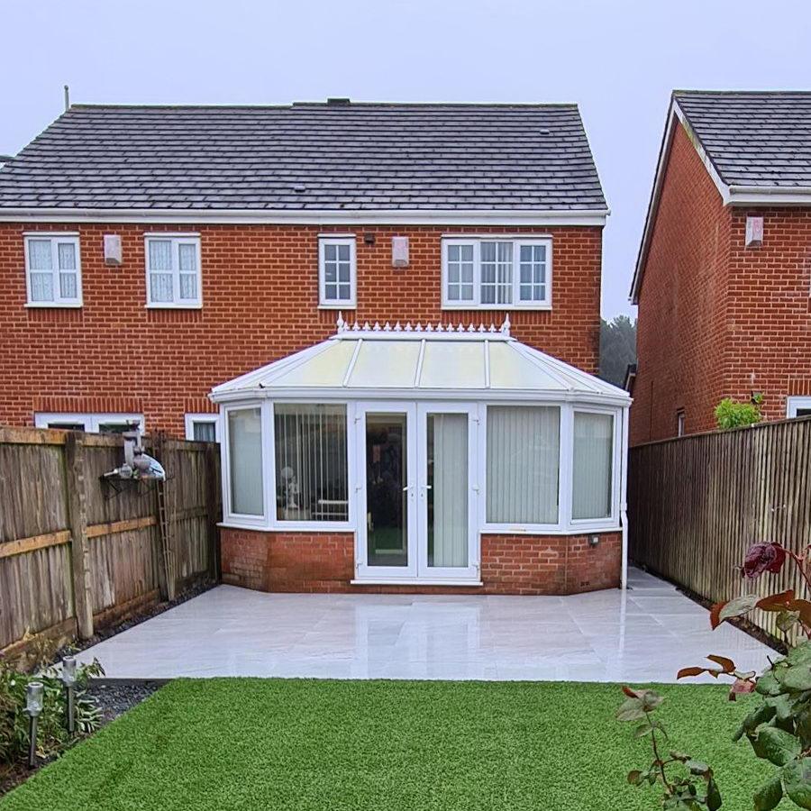 light grey porcelain paving slabs