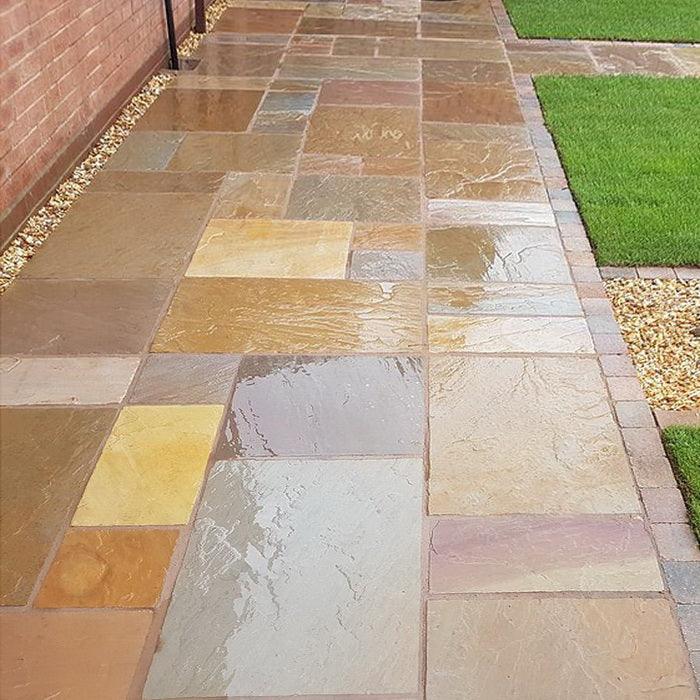 Rippon Buff Sandstone Paving Slabs 900x600 22mm Cal. £26.00/m2 - Paving Slabs UK