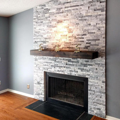 sparkle ice grey quartz split face tiles wall