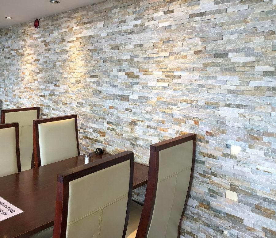 split face tiles oyster quartz cladding