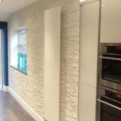 white quartz stacked stone cladding