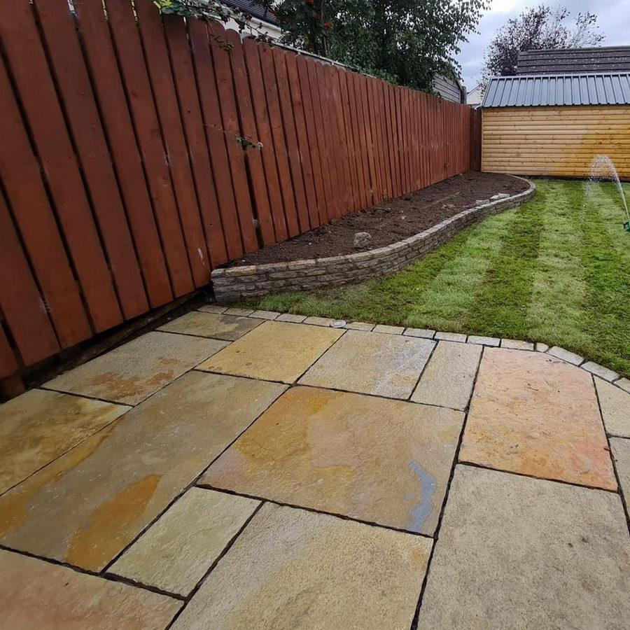 yellow limestone patio paving slabs